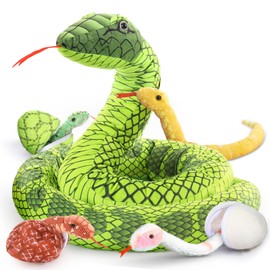 MorisMos 300 cm Long Snake Cuddly Toy XXL with Baby in Belly, Giant Large Plush Snake Plush Doll, Fluffy Stuffed Toy, Plush Toy, Snake Gift for Boys