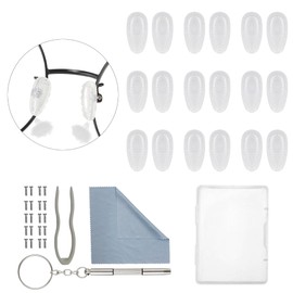 Eyeglasses Nose Pads,Omnful 10 Pairs Glasses Nose Pads Replacement Repair Tools Kit with Air Chamber Silicone Nose Pads,Nose Piece Screws,3 in 1 Mini Screwdriver for Eye Glasses and Sunglasses