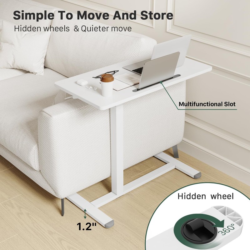 Gibbon Mounts Mobile Standing Desk, Pneumatic Adjustable Rolling Desk(31.5 Inches),