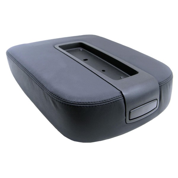kar designers Fits 07-13 Chevy Tahoe, Suburban, Escalade, Yukon Real Leather Console Armrest Cover-Black (Leather Part Only)