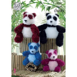 King Cole 9059 Knitting Pattern Panda's in Tinsel Chunky