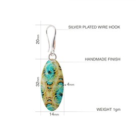 Kreativ Avantgarde Stadtblick Ohrringe Hängend Schmuck für Damen (Weiß und Türkis Gelb)