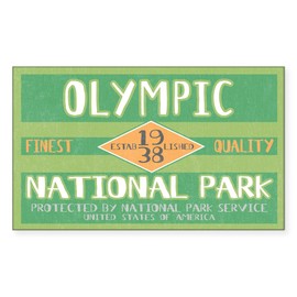 CafePress Olympic National Park (Retro) Sticker (Rectangular Rectangle Bumper Sticker Car Decal