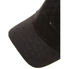 Emporio Armani EA627924CC985 All-Over Pattern Logo Cap, Black
