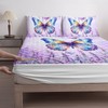 Violet Lavender Butterfly Twin Size Fitted Mattress Pad,Waterproof Fitted Sheet