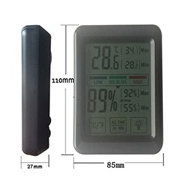 1 Piece Mini Digital LCD Thermometer Hygrometer, Black/White Wireless Temperature Humidity Indoor Outdoor Portable Thermometer Max/Min Records for Room, Home