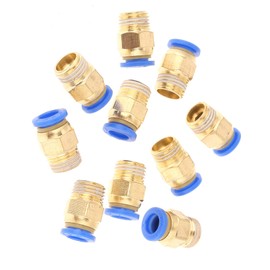 Akozon Set of 10 Pneumatic Quick Connectors, 8 mm Diameter Air Connection Adapter and 1/4 BSP Thread for Fast Pipe Connections in High Pressure Environments