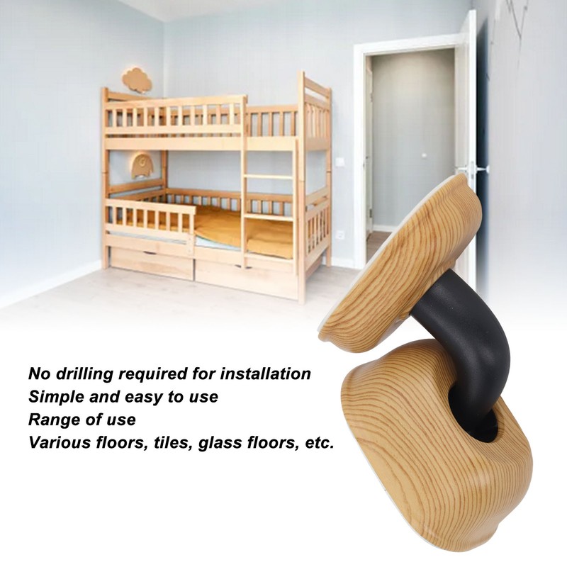 Door Stopper Non Magnetic No Drilling Windproof Wood Grain Invisible