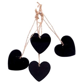 SUPVOX Decorative Heart Mini Blackboard Gift Tags Decorative Hanging Heart Pendant Wedding Hanging Decoration Party Decoration Pack of 10 (Black)