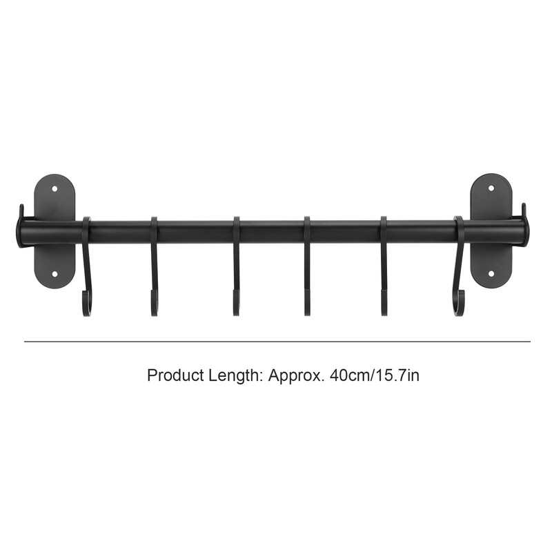 40cm 6 Hooks Pot Lid Hanger Punch WallMounted Storage Holder