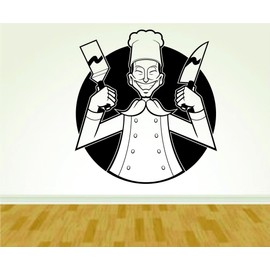 Hibachi Chef Japanese Food Restaurant Business Logo Vinyl Decal Sticker Wall Boy Girl Handyman01OCC4 26x28