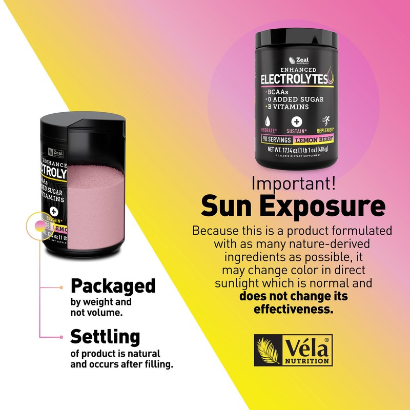 Zeal Naturals Electrolyte Powder Recovery Drink (90 Servings | Lemon