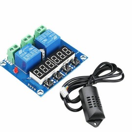 LeHang Thermostat Dual Output Temperature Humidity Thermometer Hygrometer Control Module DC 12V LED Digital Display XH-M452