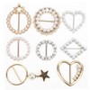 Pssopp 8 Pieces Pearl Buckles Shiny Scarf Buckle Women Girls