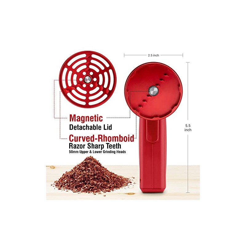 Auto9 Electric Herb Grinder with Auto Dispensing - Red