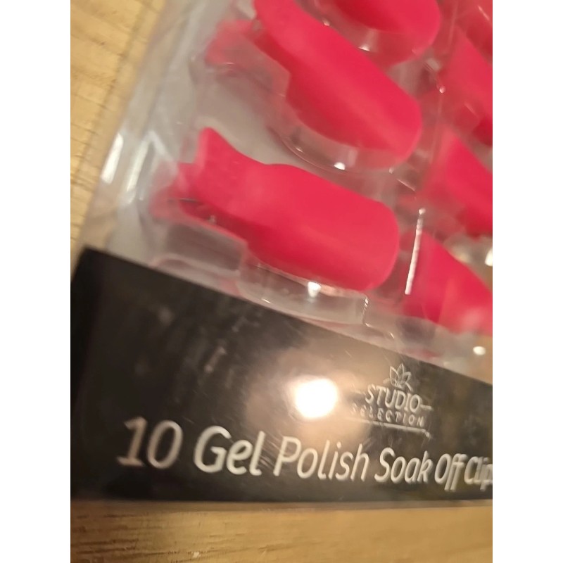 STUDIO SELECTION 10Pcs Nail Art Soak Off Clip Cap Pink
