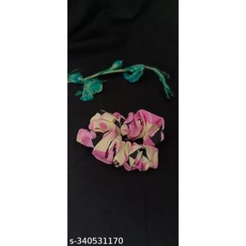 Satin Scrunchies for Women - No Crease Hair Ties for Women| Scrunchies For All Hair Types and Textures, Perfect for Day or Night pack of 2 (Multicolor4)