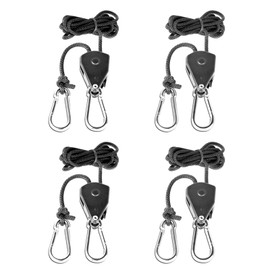 Spider Farmer 4 Stück Easy Rolls Duty Heavy Rope Seilratsche mit Haken Einstellbare Seil Ratsche für Pflanzenlampe Einstellbare Wachsen Licht Ratchet Seil Aufhänger Rope Ratchet