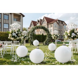 Large Inflatable Decorative Balls 22" 2 Packs, Big Christmas Balls, Outdoor Garden Party Arrangement Ball, Wedding Festivals Christmas Ornaments，Hanging Holiday Yard Balls Reusable (White, 22")