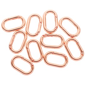 COHEALI Carabiner Keychain Metal Wallets 10Pcs Spring Oval Carabiner Metal Oval Snap Clip Hook Buckle for DIY Jewelry Bag Rose Gold Portable Climbing Buckles Backpack Keychain