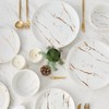 Pokini White Gold Splash Dinnerware Sets, 12 Pieces Fine China