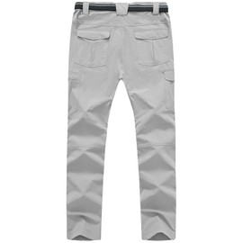 TBMPOY Men's Hiking Work Cargo Pants Lightweight Waterproof Quick Dry Outdoor Mountain Pant Summer Fishing Camping Light Grey XL
