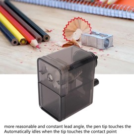 Sacapuntas Manual, Sacapuntas de Seguridad Portátil con Hoja en Espiral, Manivela, Multiusos, Eficiente para Lápiz de Carbón para Lápiz Artístico (Negro transparente)