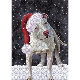 Let it Snow Pitbull Dog Jigsaw Puzzle for Adults - Animal Printed Interlocking Puzzle Game Artwork - Gift for Dog Lover's -1000 Pcs 29.5"x19.7", PZLE62629