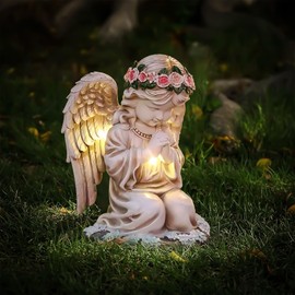 Solar Angel Garden Statues, Solar Light for Outdoors, Fairy Angel Figure, Fairy Angel Decorative Lawn, Suitable for Patio, Balcony, Windowsill