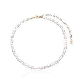 QEDBOJE Boho Imitation Pearl Necklace Simulated Vintage Festival Pearl Necklace Jewellery for Women and Girls