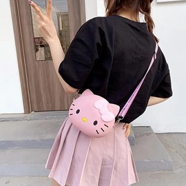 Sanrio Cute cartoon cross bag Shoulder bag, adjustable KT purse, birthday gift accessories,cute backpack Springtok - Color: Small pink