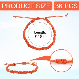 36pcs Boho Surfer Bracelets, Adjustable Surfer Beach Bracelets Waterproof Beaded Anklets Beach Ankle Bracelets for Summer Beach Women and Men