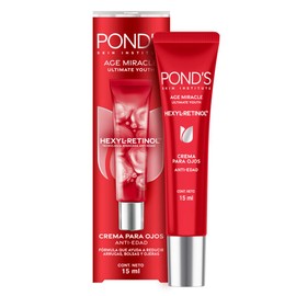 PONDS Crema para Ojos Age Miracle Ultimate Youth con Hexyl-Retinol para una piel más firme, luminosa y joven, ayuda a reducir arrugas, bolsas y ojeras 15 ml