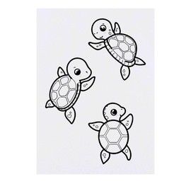 'Swimming Baby Turtles' Temporary Tattoo - Water Resistant, Skin-Safe, Non-Toxic Transfer (TO00056369)