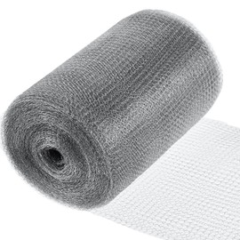 Otoolling 8 Inch x 100 ft 304 Stainless Steel Mesh Rodent Control for Slugs Rustproof DIY Hole Filler Double Layer Metal Mesh for Bat Snail Bird Pest Control Gap Blocker Fill Fabric Hole Gardening