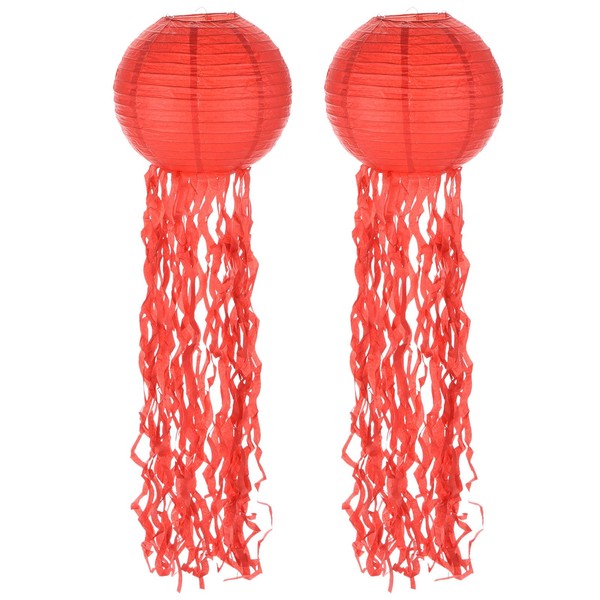 PATIKIL 31x10inch Paper Lanterns, 2Pcs Jellyfish Hanging Decorative Lantern for