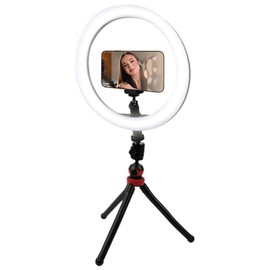 Vivitar 10-Inch Streaming Essentials LED Ring Light with Spider Tripod and Phone Mount, White (RL10KIT)