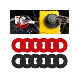 AUCELI Car Battery Terminal Washers, 12PCS Fiber Vehicle Batteryterminal Protector, Automotive Batteryterminal Protection Felt Gasket Accessories to Prevention Shim, Universal Fit (Red/Black)