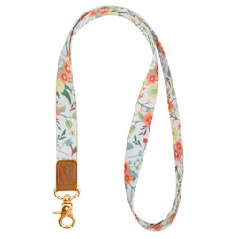 VEXMOTT Wrist Neck Lanyard Key Chain Strap Keychain Holder (White Flower, Neck Lanyard)