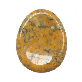 Afucats Natural Yellow Crazy Lace Agate Crystal Water Drop Thumb Worry Indoor Decorative Stone,1.97 * 1.57 Inchs Stress Relief Gift for Anxiety