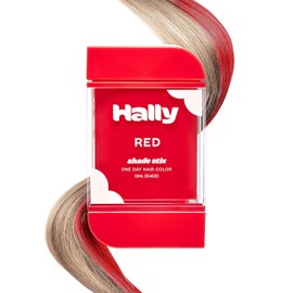 Hally Hair Color de Cabello Temporal, Sombra Stix(Rojo) - 12 Ml Tiza Lavable para Cabello para Niños, Adolescentes y Adultos - Tinte para Cabello Pop Of Color Un Día para Festivales, Eventos Deportivo