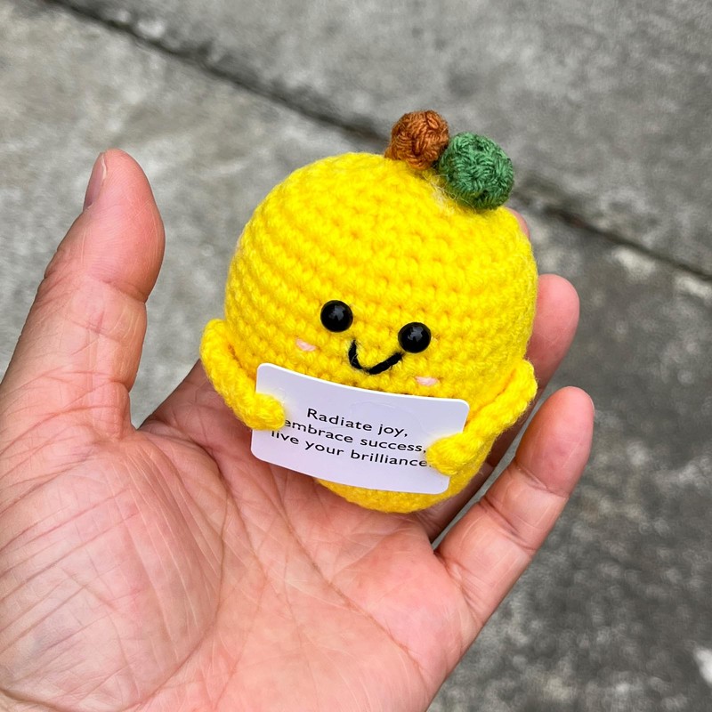 PLWalker Emotional Support Mango Gifts Crochet, Positive Fruit Cute Funny