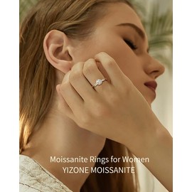 Yizone Moissanite Rings For Women Twisted Vine Rope Moissanite Wedding Engagement Rings 1CT 18K Gold Plated 925 Sterling Silver D Color VVS1 Promise Ring for Her Size 4.5-11