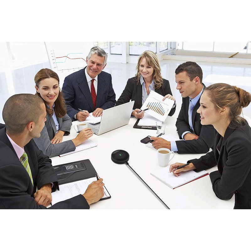 auvisio Microphone: Omnidirectional 360° Condenser Conference Microphone, USB C, PC