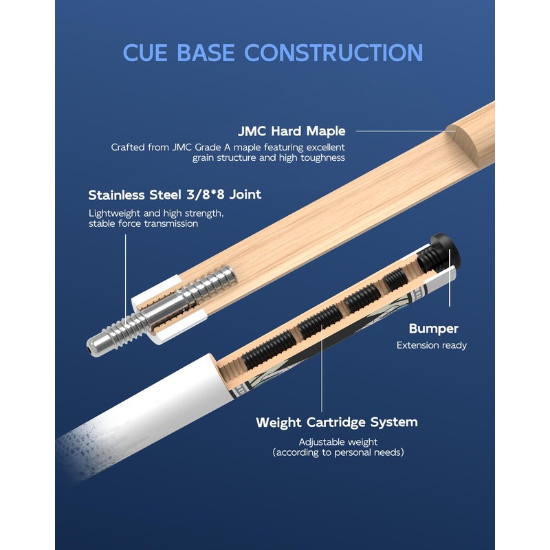 KONLLEN Maple Pool Cue Stick – Low Deflection Performance Billiard