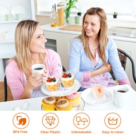 150 Pack 7 oz Clear Plastic Dessert Cups with Plastic Tasting Spoons, Appetizer Cups Yogurt Parfait Cups Bowls with Clear Spoons for Party Supplies Catering Chocolate Desserts Buffet Food Display