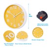 Crosstime 10 Inch Yellow Wall Clock with Big Numbers -