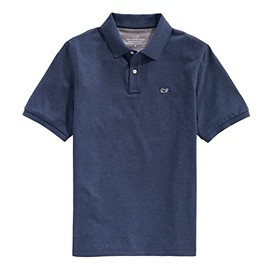 vineyard vines Men's Edgartown Short Sleeve Pique Polo, Deep Bay, X-Large