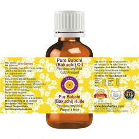 Deve Herbes Pure Babchi Oil (Psoralea corylifolia) Cold Pressed 10ml (0.33 oz)