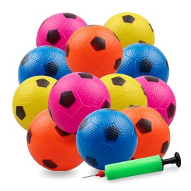 victob 12 Pack Mini Inflatable Soccer Balls for Kids, 4'' Small Football Toys for Indoor Outdoor Games, Sports Balls for Pool Beach Garden Party Supplies